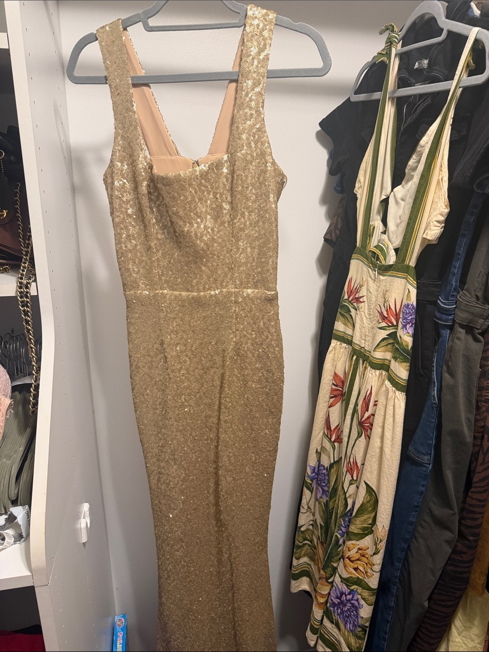 Dress the population Gold Sequin Maxi Dress